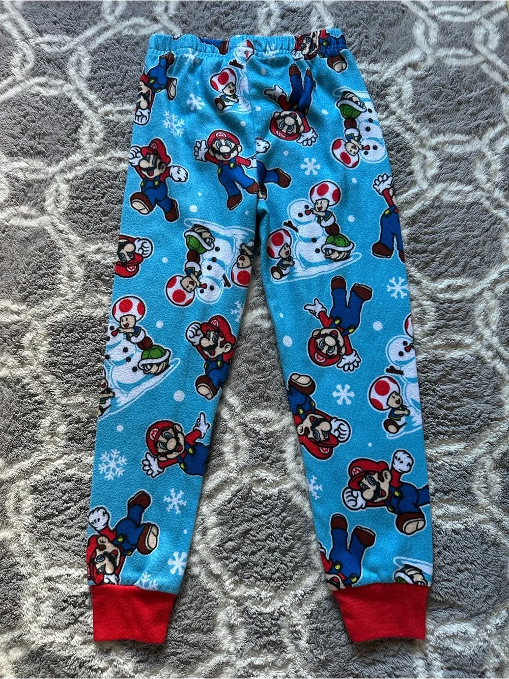 Nintendo Blue Super Mario & Toad Kids Pajama Set with Red Trim Size 4